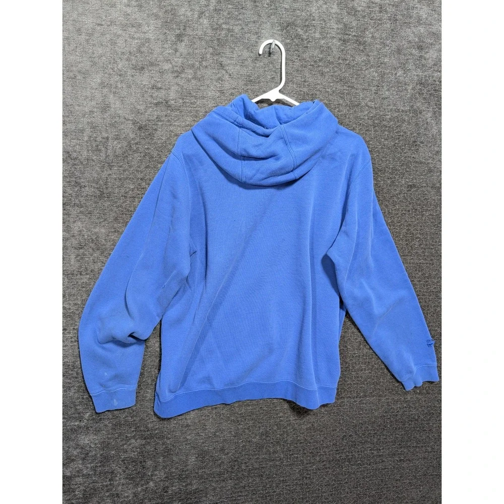 Nike Mens Blue Fleece Pullover Hoodie Embroidered Swoosh Logo Size Large 1384